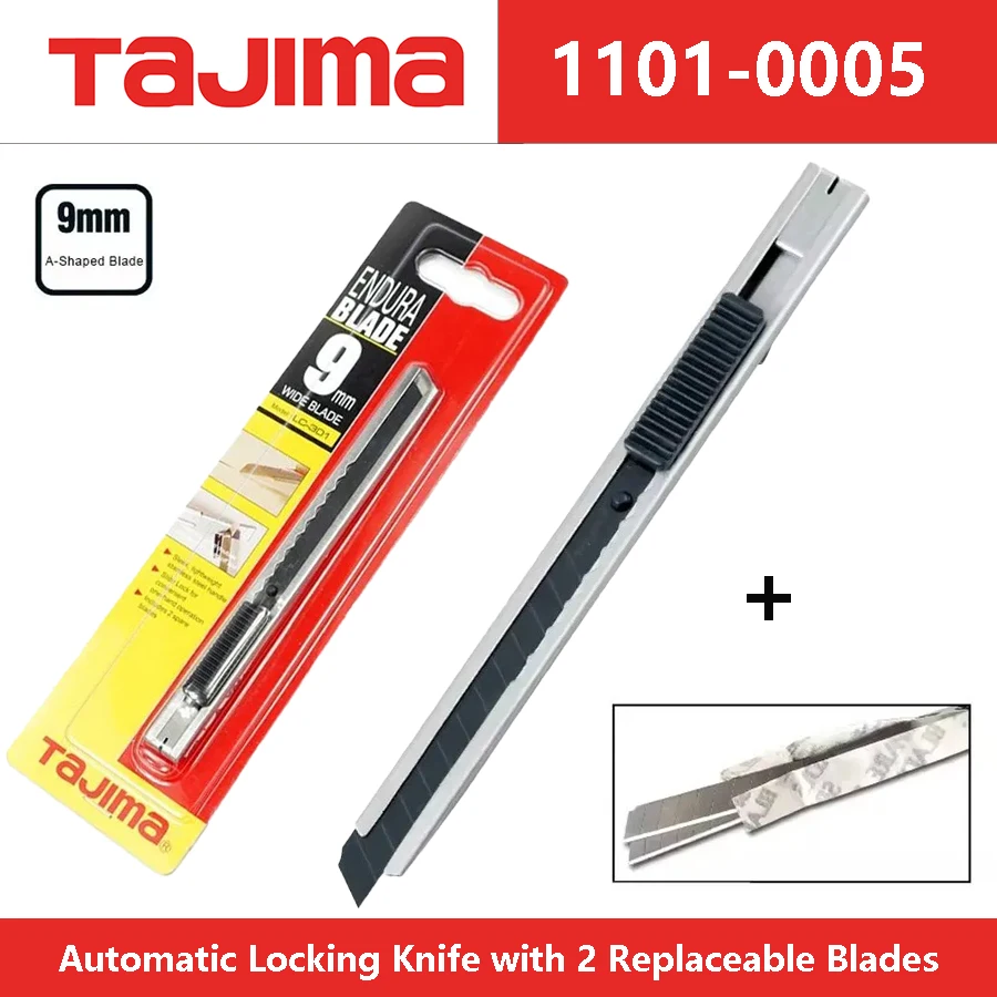 Woodworking Wallpaper - TAJIMA LC301B ミニユーティリティナイフ 幅9mm 交換可能なAタイプステンレス鋼刃2枚付き 自動ロック壁紙ナイフ