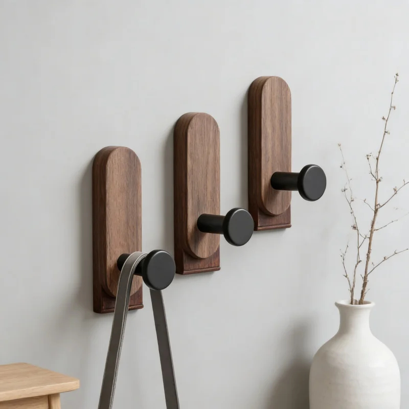 粘着式ウォールナット木製壁掛けフック、コート、タオル、衣類、 - Woodworking Glue のレビューと価格