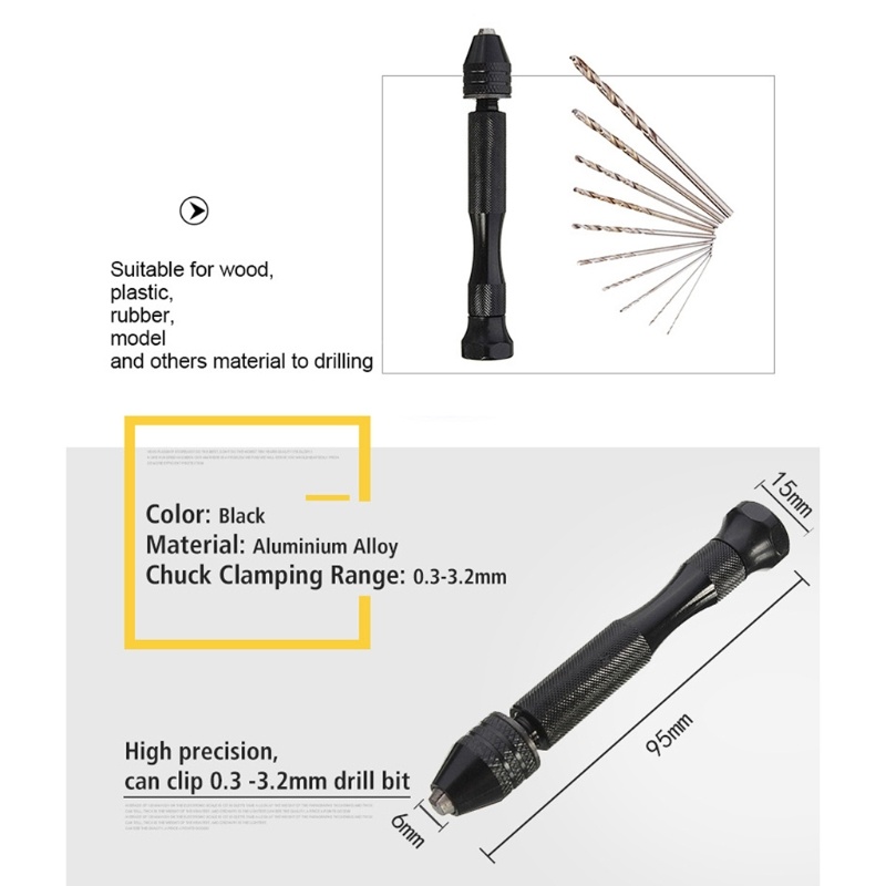 マイクロミニハンドドリルビットセット手動ピン万力木工用モデル - Woodworking Resin のレビューと価格