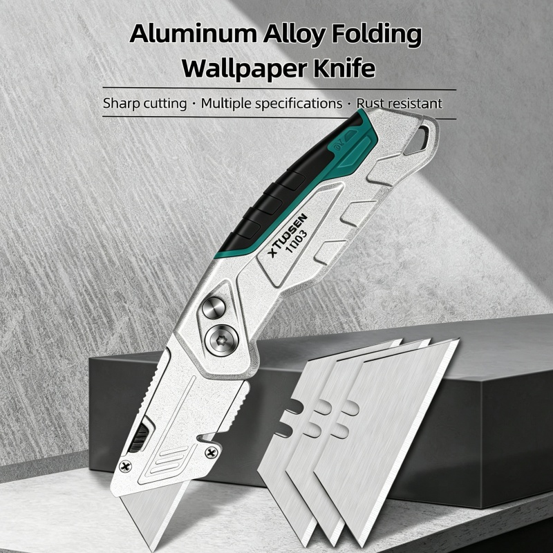頑丈な折りたたみ式ユーティリティナイフ。多機能で、台形壁紙の - Woodworking Wallpaper のレビューと価格