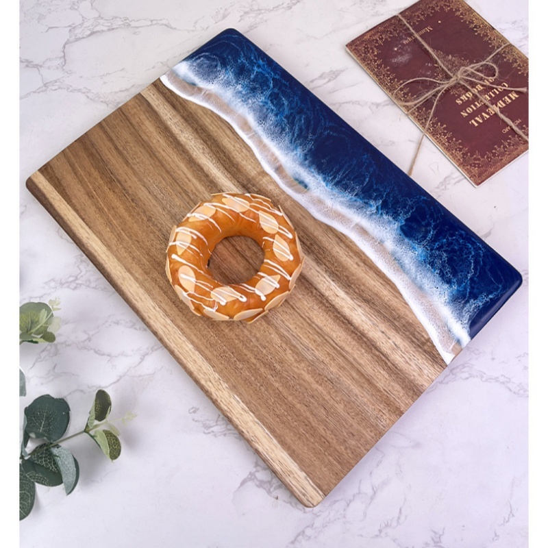 ウェーブレジンアカシア製カッティングボード、肉/果物用木製シ - Woodworking Resin のレビューと価格