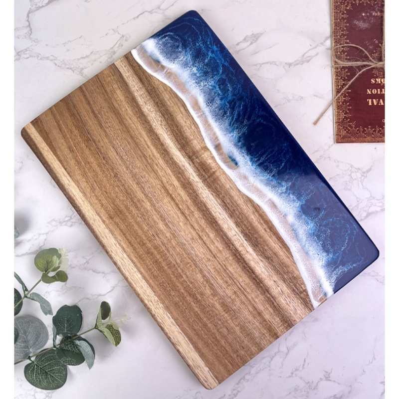 ウェーブレジンアカシア製カッティングボード、肉/果物用木製シ - Woodworking Resin のレビューと価格