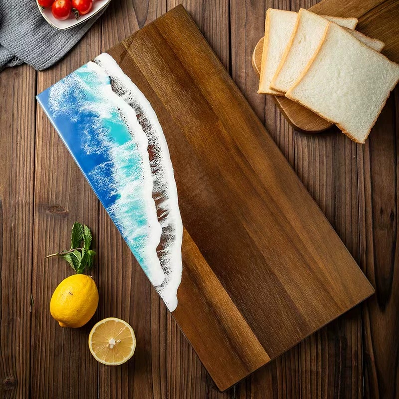 ウェーブレジンアカシア製カッティングボード、肉/果物用木製シ - Woodworking Resin のレビューと価格